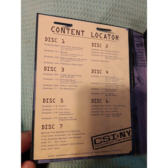 Csi NY: the First Season (DVD, 2004), 7 dvd set - Picture 3 of 3